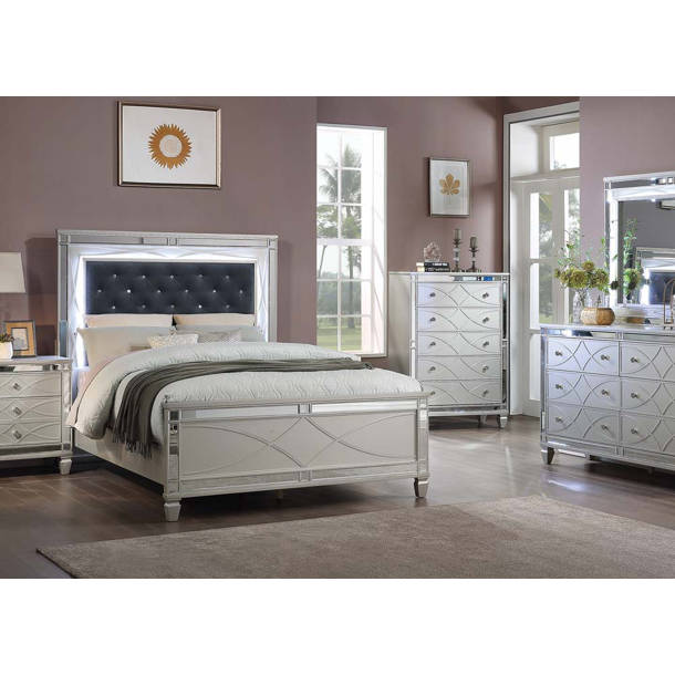Rosdorf Park Chingford Solid Wood Sleigh Bedroom Set Wayfair Canada